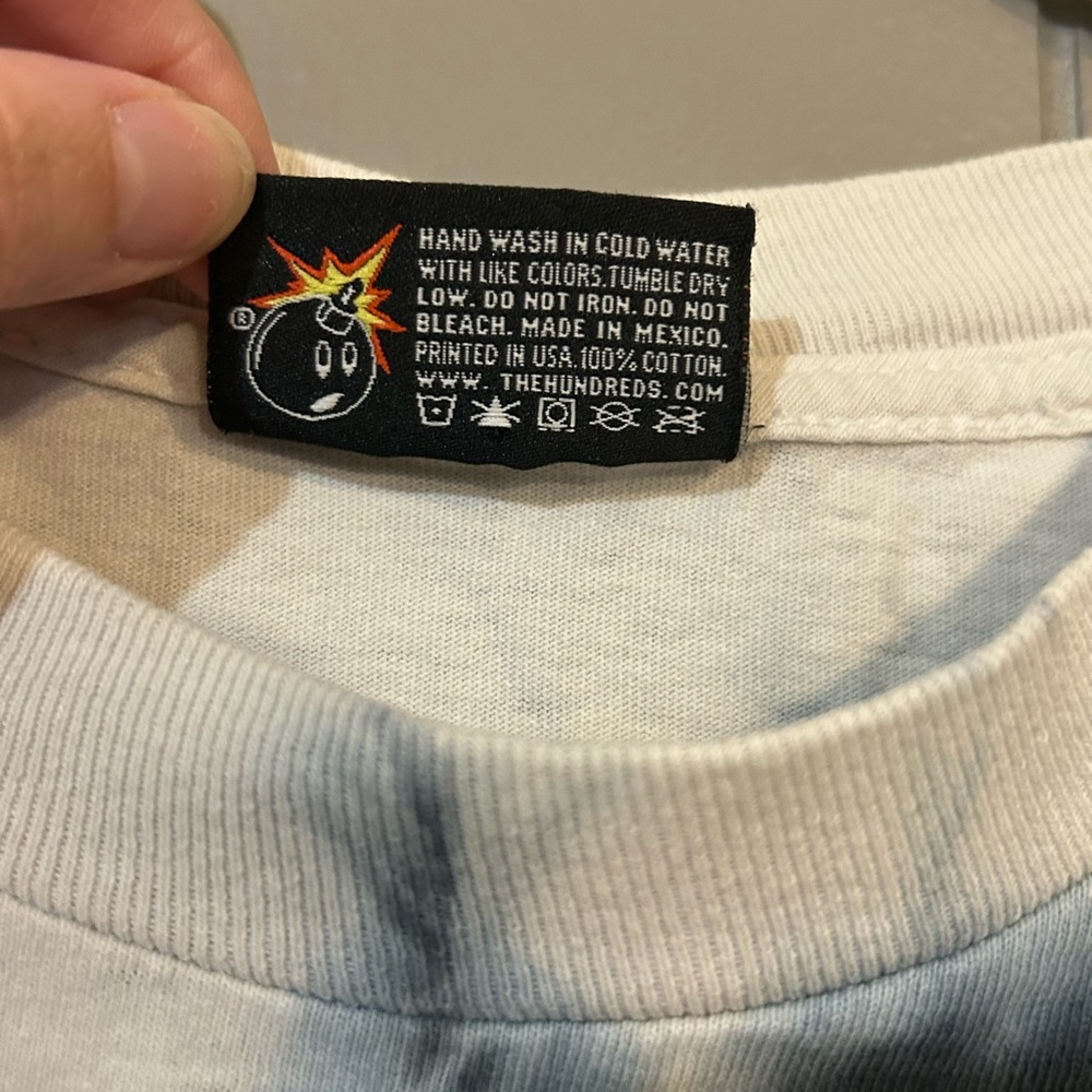 The Hundreds White Tee with Yellow & Black Bomb Label - Picture 3 of 5